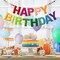 Happy Birthday Banner Felt Ball Garland Colorful Dainty Pre-Strung Rainbow Birthday Banner Reusable Happy Birthday Sign Photo Booth Props Primary Color Birthday Party Decoration for Kids Girls